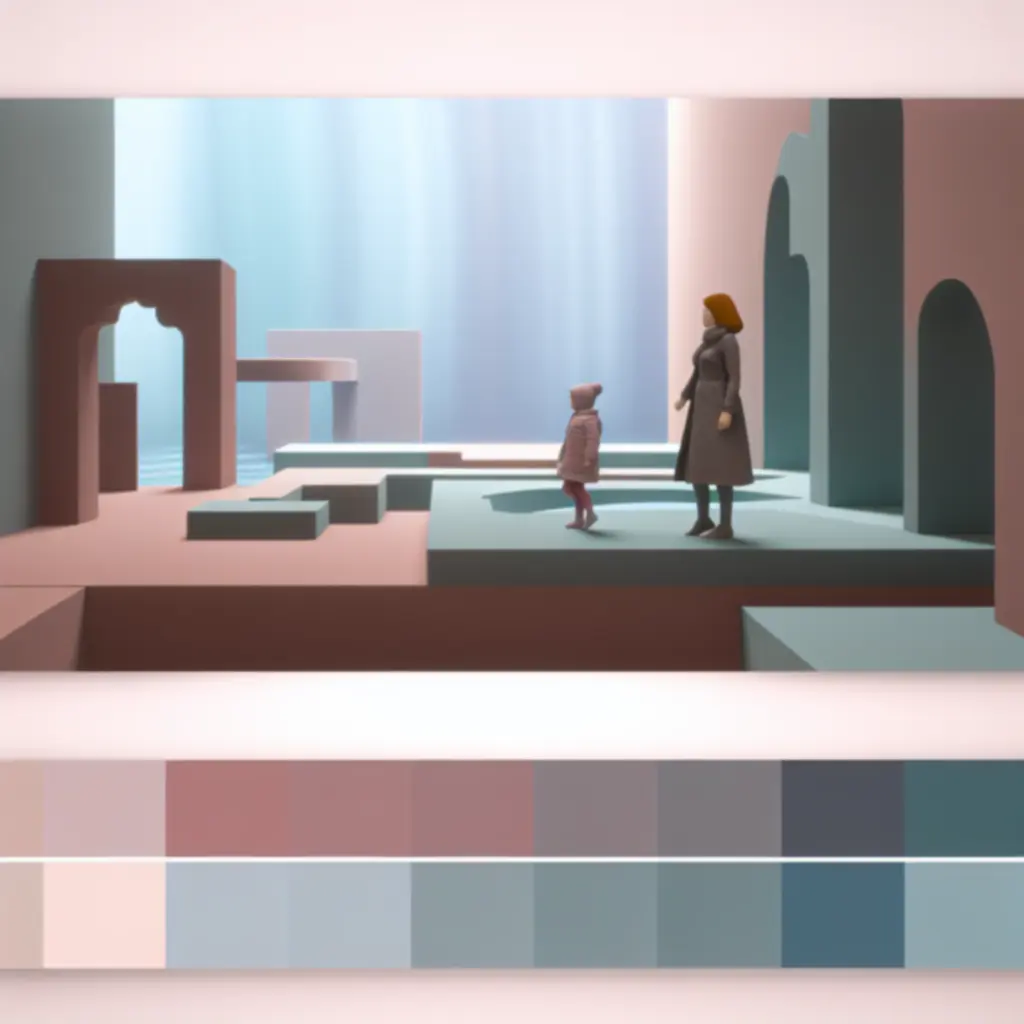 Ro i jej córka podróżujące przez surrealistyczną architekturę Monument Valley 2